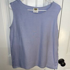 Women’s SZ M Simply Heritage Sleeveless Blouse Tank Shirt Light Blue